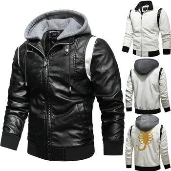 Осенне-зимняя Кожаная куртка-бомбер, Мужская куртка с вышивкой в виде Скорпиона, Мотоциклетная куртка из искусственной кожи, мужская куртка Ryan Gosling Drive, куртка