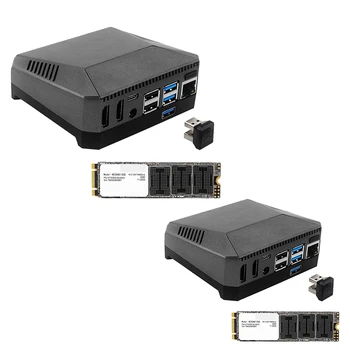 Для Raspberry Pi 4 Argon M.2 Алюминиевый корпус SATA SSD-накопитель к USB 3,0 Адаптер Встроенный вентилятор охлаждения SSD-карты