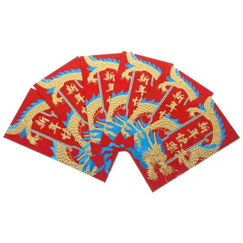 36 шт. Конвертов в красном китайском стиле Весенний фестиваль в Китайском стиле, Красные Конверты, Матовые Декоративные пакеты, Бумажный Мультяшный Дракон