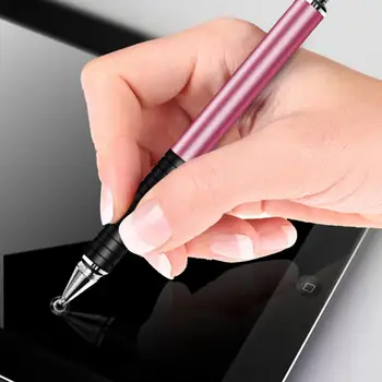 1 шт. Емкостная ручка для рукописного ввода, прозрачная присоска, двойное касание, 2-в-1, точечный считыватель, Высокостабильная металлическая ручка для рисования для планшета