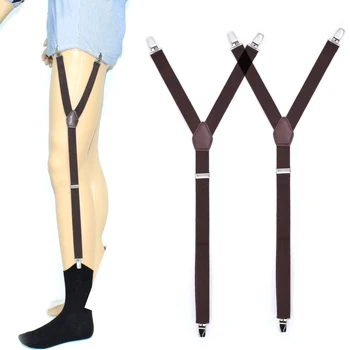 Мужская модная рубашка с подвязками Y-образной формы, однотонные Регулируемые Эластичные держатели для рубашки, Ремешки Для носков, Нескользящие зажимы, Подтяжки для ног