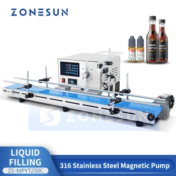 ZONESUN ZS-MPYT250C Автоматическая машина для розлива жидкостей с магнитным насосом с конвейером