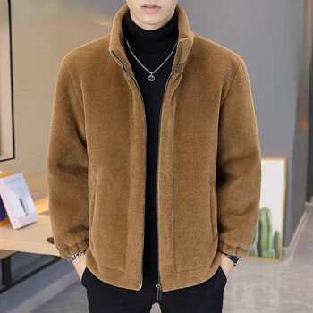 Новое Богатое модное пальто из искусственного меха, мужская куртка с квадратным воротником, осенне-зимние теплые куртки, мужские пальто из искусственного меха, куртки E10