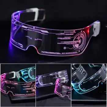 Светодиодные светоизлучающие очки для вечеринки, дискотеки, ночного видения, Велосипедные Очки со вспышкой, Очки Tiktok Netflix, крутые новые технологические очки