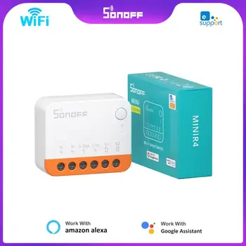 SONOFF MINIR4 WiFi Smart Switch 2 Способа Управления Mini Extreme Smart Home Relay Поддержка R5 S-MATE Voice для Alexa Alice Google Home