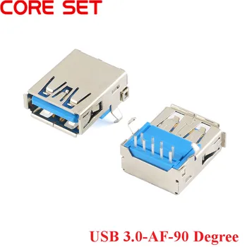 10ШТ Разъем USB 3.0 Гнездо USB 3.0 Разъем 90 градусов для высокоскоростной передачи данных U-диска Изогнутый рот