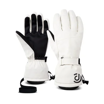 Мужские и женские лыжные перчатки из искусственной кожи для занятий спортом на открытом воздухе, водонепроницаемые лыжи, нескользящие мотоциклетные перчатки с сенсорным экраном