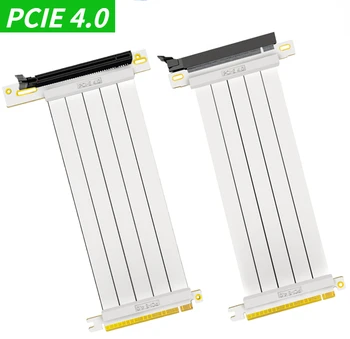 Белый кабель PCIE Riser премиум-класса 4.0 X16 PCI Express 16X 4.0 Удлинитель для расширения видеокарты GPU Gen4 Riser Экранированный удлинитель