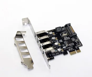 4 Порта USB 3.0 5 Гбит/с, адаптер для карт PCI-Express X1, концентратор, низкопрофильный кронштейн