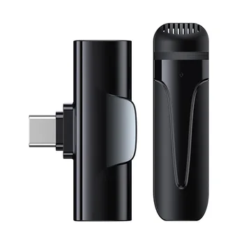 Беспроводной петличный микрофон для прямой трансляции игр, записи на открытом воздухе, Шумоподавление для телефонов iPhone Android с зарядным устройством