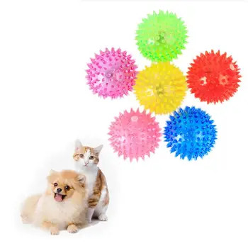 Игрушечная собака с мигающим мячом, мягкая резиновая игрушка, Растягивающаяся игрушка с бликами, волшебный шар, Интерактивные предметы первой необходимости с владельцем