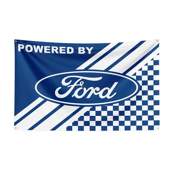 Баннер гоночного автомобиля с принтом флага Ford размером 3x5 футов из полиэстера для декора