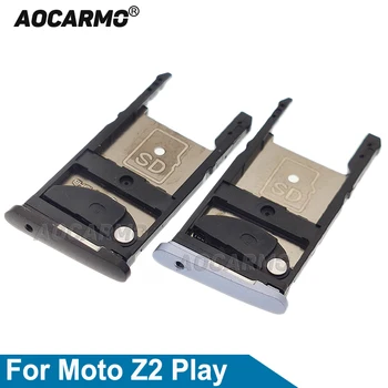 Aocarmo Черный/синий Лоток для Nano Sim-карт Держатель слота microSD для Motorola Moto Z2 Play Запасные части