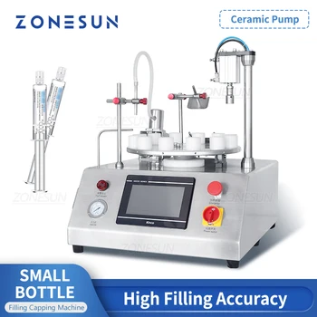 ZONESUN ZS-AFC1CP, Настольная Автоматическая Машина для розлива и укупорки маленьких бутылок, Керамическая система фильтрации воды, Жидкие водные растворы