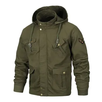 Популярные Военные Мужские куртки, пальто, Мужская Куртка 6XL с капюшоном, Мужская Тонкая Толстая Хлопковая Повседневная куртка, Мужская Брендовая одежда Ourwear
