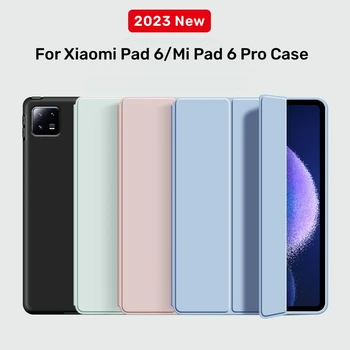 Компактный Чехол Для Xiaomi Pad 6 2023, 11-дюймовый трехскладной Магнитный чехол из Искусственной Кожи, чехол Funda Для Xiaomi Mi Pad 6, Mi Pad 6 Pro 2023, чехол