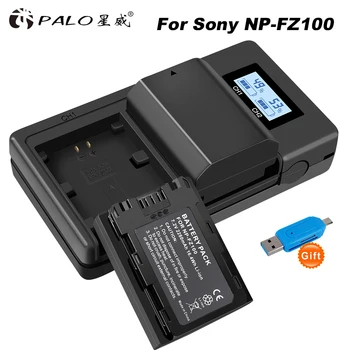 2280 мАч NP-FZ100 NP FZ100 NPFZ100 Батарея + ЖК-дисплей с двумя USB-зарядными устройствами для камеры Sony Alpha A7III A7R III A9 Alpha 9 A7R3 A6600 ZV-E1
