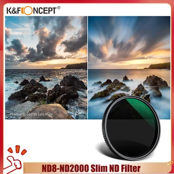 K & F Concept ND8-ND2000 Тонкий Объектив с Регулируемым ND-фильтром, Многослойное Покрытие, Объектив с переменной нейтральной плотностью 37 мм-82 мм