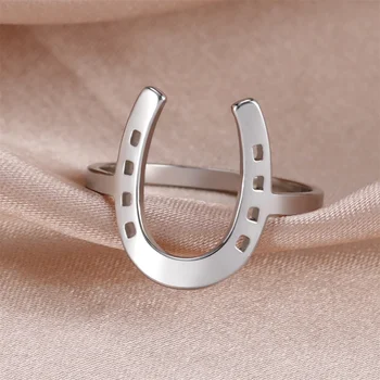 My Shape Кольца в виде подковы для женщин, девочек, U-образные кольца в виде подковы на палец, модные украшения из нержавеющей стали, подарки на День Рождения, Счастливые