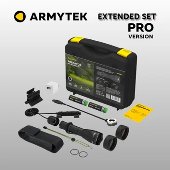 Светодиодный тактический фонарик, новый Armytek Predator Pro, магнитный USB-аккумулятор, расширенный набор (F07302W/F07302C)