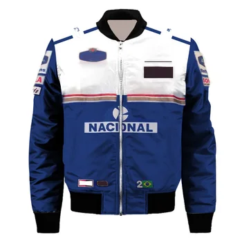 Дизайн F12023 Ретро куртка пилота Бразильский гонщик Sena Championship Jersey Racing Fan Memorial Top