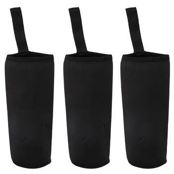 3X Неопреновая чашка, термоизоляционная крышка для чашки, держатель для бутылки с водой, 360 мл-550 мл (550 мл черный)
