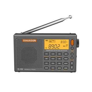 Карманный Мини-цифровой радиочасовой радиоприемник SIHUADON R-108 с AM FM SW LW Air DSP, многополосным динамиком мирового радиоприемника
