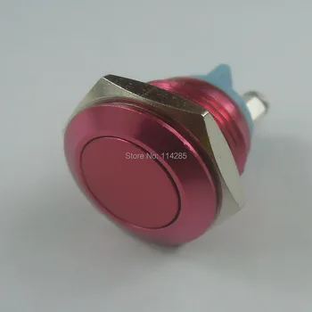 Красная 16-мм антивандальная кнопка Мгновенного действия из нержавеющей стали, металлический кнопочный переключатель