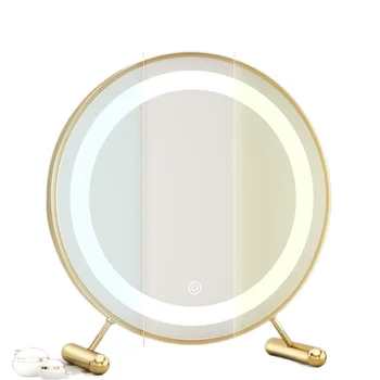 Светодиодное зеркало для макияжа Круглое Туалетное Для душа Эстетичный Дизайн спальни для девочек Художественное Зеркало Акриловое Украшение Chambre Home Decor JW50JZ