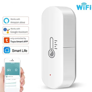 Умный Дом Tuya WiFi Датчик температуры Влажности Smart Life APP Monitor Умный дом Работа с Alexa Google Home Концентратор не требуется