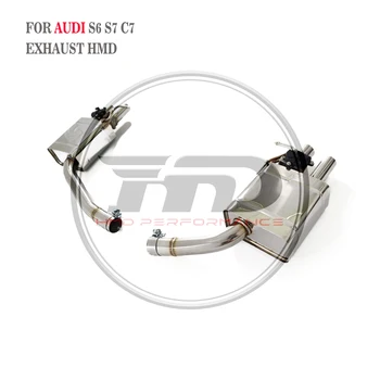 Производительность выхлопной системы HMD Catback для Audi S6 S7 RS6 RS7 C7 4.0T 2013-2018 Средняя труба X