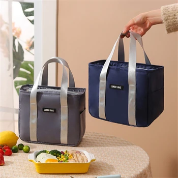 Водонепроницаемая студенческая сумка-ланч-бокс из ткани Оксфорд, женская сумка для еды Bento, термоизолированные сумки-холодильники, сумка-контейнер для еды для школы