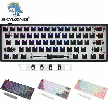 Механическая клавиатура SKYLOONG GK61X DIY Kit С Возможностью Горячей Замены RGB GK61 60% Пользовательские Клавиатуры, Совместимые С Переключателем Cherry MX Gateron Kailh
