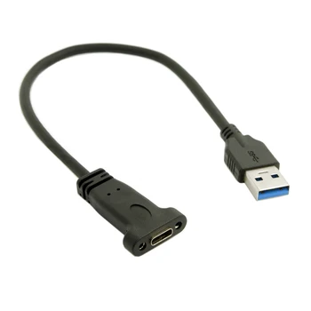 Кабель для передачи данных Chenyang USB-C USB 3.1 Type C для подключения к USB 3.0 A с отверстием для винта для крепления на панели 20 см