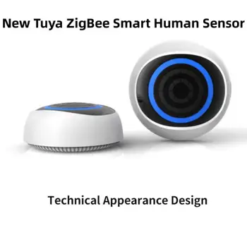 Новый умный датчик присутствия человека Tuya ZigBee, Интеллектуальная связь, Точное обнаружение, Защита от микродвижения