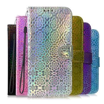 Роскошный Мигающий 3D Лазерный Цветочный Чехол-бумажник для Infinix Hot 11 11S Hot 10S Hot 10 Play Note 11 12 Откидная крышка Funda для Smart 5 6