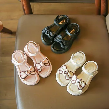 Girls Sandals Summer New Comfortable Anti-skid Beach Shoes Children Black Bow Princess Sandals сандалии для девочек sandálias