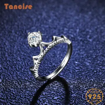 Tancise Классическое кольцо с муассанитом Стерлингового серебра 925 пробы 0,5 Карата для женщин, Женские ювелирные изделия, Свадебное обещание, подарок для вечеринки