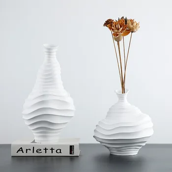 Европейская эстетическая смола, креативная белая ваза, высококачественная серая космическая гостиная, модель комнаты, домашнее мягкое украшение, украшение