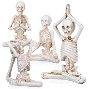 4 шт. украшения на Хэллоуин, домашний винтажный стол для медитации, фигурка из синтетической смолы, орнамент, статуэтка для йоги