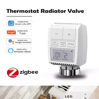 Радиаторный клапан HIMOJO Tuya Zigbee Умный Радиатор постоянной температуры С батареей Для нагрева воды Антрацитовый Радиаторный клапан