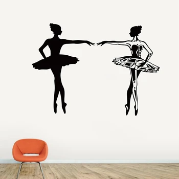 Наклейка на стену для танцующих балетных девочек, надпись для детей, Детская комната, танцевальная комната, места для занятий танцами, Бесплатная доставка, 95x65 см