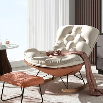 Кресло-качалка в Скандинавском стиле, Роскошное кресло для спальни, Дизайнерский односпальный диван, Мебель для библиотеки Hogar LQQ40XP