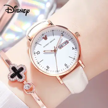 Disney Новые анимационные периферийные мультяшные часы kawaii Mickey watch с двойным календарем, водонепроницаемый светящийся креативный подарок оптом