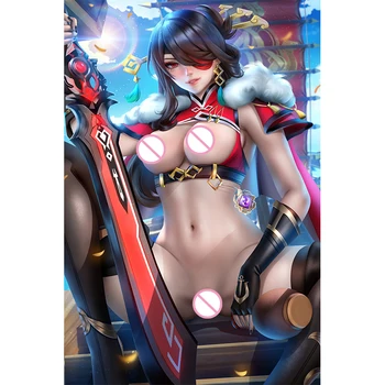 Печать на холсте игра Genshin Impact Beidou обнаженная сексуальная девушка художественный плакат 40x60 50x70 60x90 на заказ гостиная спальня подвесная картина