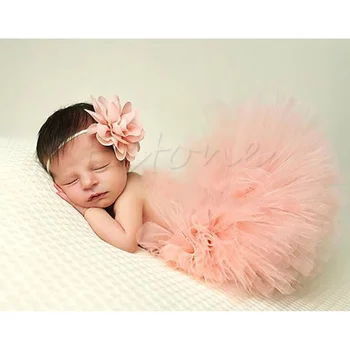 Реквизит для фотосъемки новорожденных девочек, юбка Принцессы Для маленьких девочек, Повязка На голову, Нижняя юбка для новорожденных девочек, Fotografia 40JC