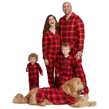Рождественский Семейный пижамный комплект из 2 предметов с принтом, Повседневный Костюм для отдыха Родителей и детей, Домашняя одежда