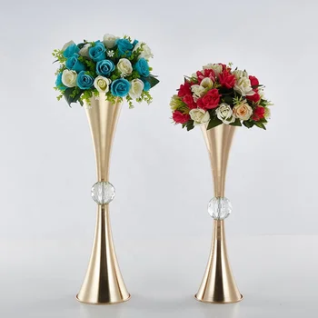 10ШТ свадебная ваза свадебные вазы для цветов декоративная труба металлическое золотое украшение высокое центральное украшение для праздничного стола
