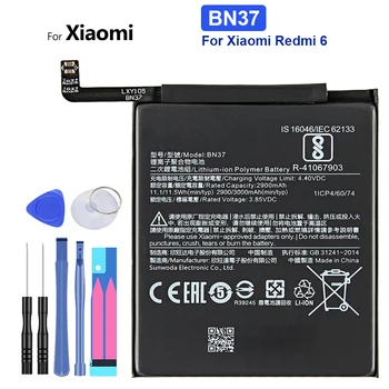 Аккумулятор BN37 3000mah для Xiaomi Redmi 6 Redmi6 Redmi 6A Высококачественные сменные батареи для телефона