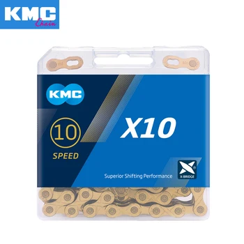 KMC X10 Оригинальная цепь для шоссейного велосипеда MTB 116L 10 Скоростная Велосипедная цепь Magic Button Mountain с коробкой